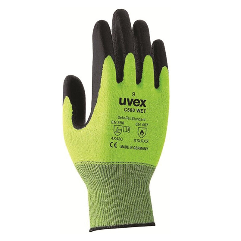 HX60492F UVEX HELIX C5 WET KNIT CUFF COAT PALM & FINGERTIP