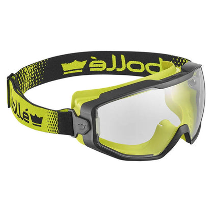 SPECTN10W BOLLE SPECTRUM PC CLEAR PLATINUM LENS TOP BOTTOM INDIRECT VENTED SAFETY GOGGLES