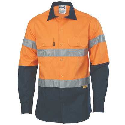 3736  2TONE DRILL SHIRT WITH HOOP  190GSM