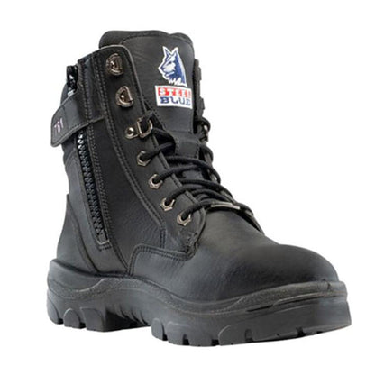 512761 STEEL BLUE CERTIFIED VEGAN FRIENDLY SOUTHERN CROSS ZIP LADIES BOOTS