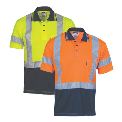 3912 DNC MICROMESH POLO SHORT SLEEVE X PATTERN TAPE