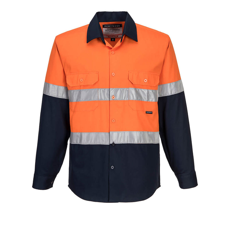 MA101 L/S HIVIS DRILL SHIRT PRIME MOVER