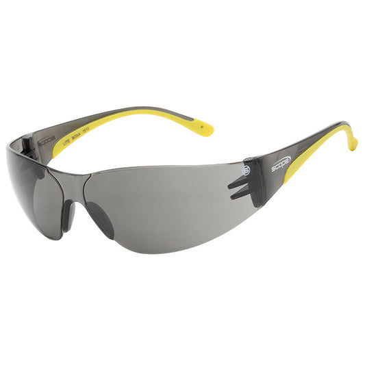 110S SCOPE LITE BOXA (MED) YELLOW TEMPLE SMOKE ANTI FOG ANTI SCRATCH LENS SAFETY GLASSES