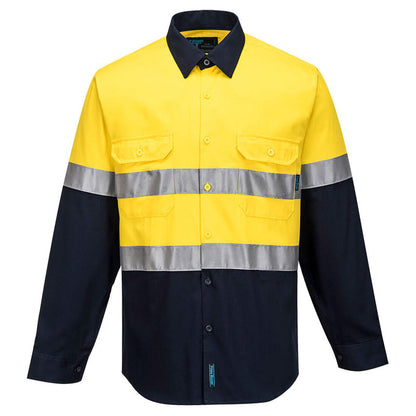 MA803 PORTWEST INDUSTRIAL HI VIS LIGHTWEIGHT CONTRAST LONG SLEEVE SHIRT