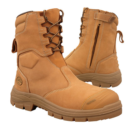 55-385 OLIVER 200mm LACE UP ZIP SIDED BOOT RUBBER OUTSOLE WATER RESISTANT