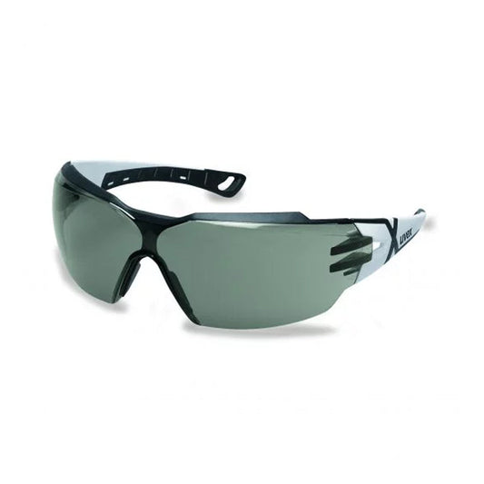 9198-200 UVEX PHEOS CX2 WHITE/BLACK ARMS, GREY 14% VLT SUPRAVISION ANTI-FOG LENS SAFETY GLASSES
