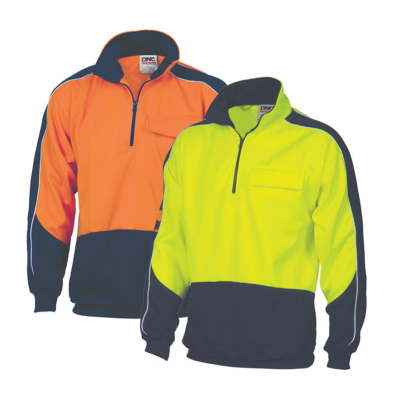 3823 HV 2TONE 1/ ZIP FLEECY WINDCHEATER