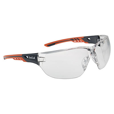 NESSPPSI BOLLE NESS+ ORANGE/BLACK PLATINUM CLEAR LENS SAFETY GLASSES