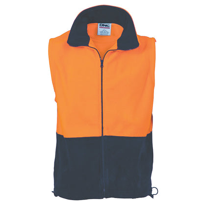3828 2TONE HI VIZ FULLZIP POLAR FLEECE VEST