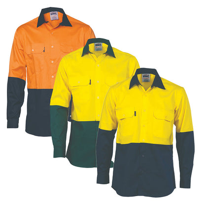 3840 DNC HI-VIZ COOL BREEZE COTTON SHIRT L/S