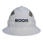 HH40RT2B221:WH RT2 PP2CF WIDE BRIM WHITE HARD HAT WITH TAPE & BOOM LOGO