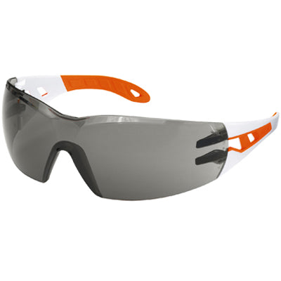 9192-201 UVEX PHEOS WHITE/ORANGE FRAME GREY LENS ANTI-FOG SMALL SAFETY GLASSES
