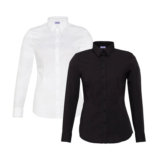 AWL200  LADIES LONG SLEEVE POPLIN SHIRT