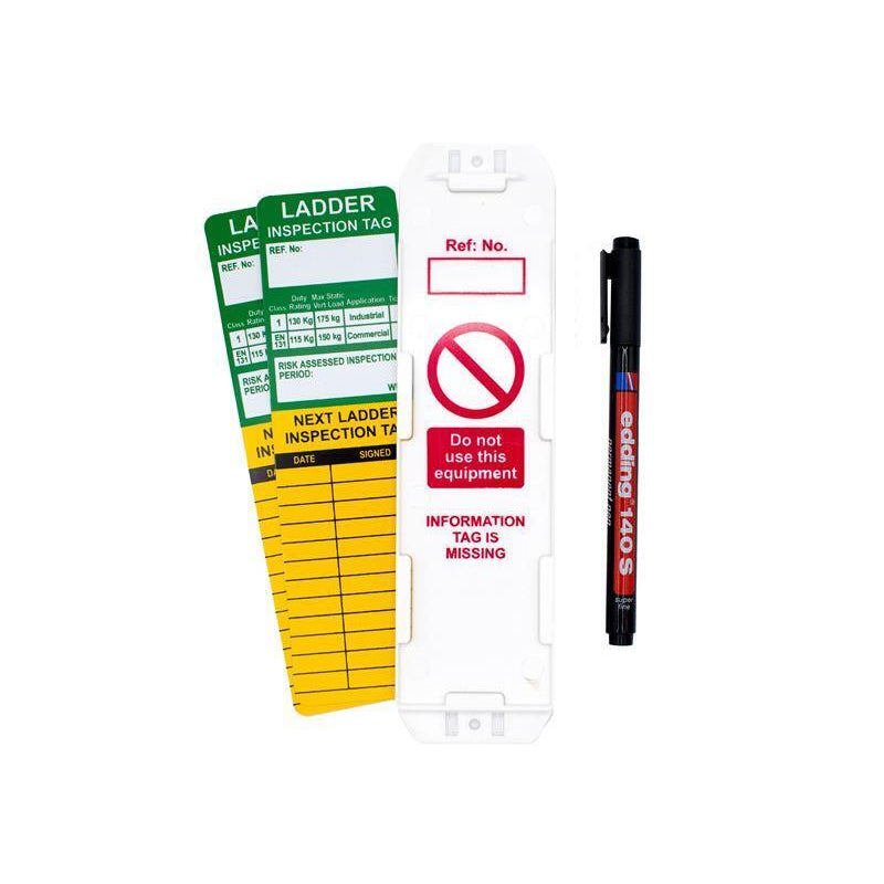 857017 BRADY LADDERTAG COMPLETE KIT, INCLUDES PEN, 10 X HOLDERS + INSERTS