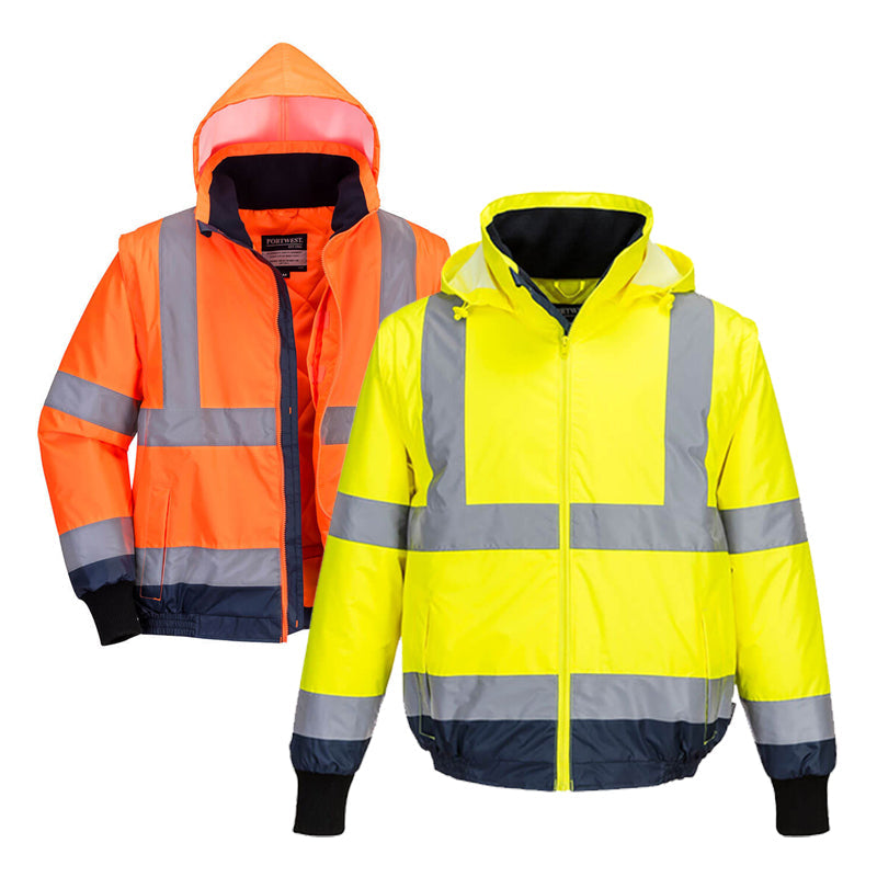 MJ464 PORTWEST CONTRAST ESSENTIAL  2 IN 1 TAPED BOMBER JACKET