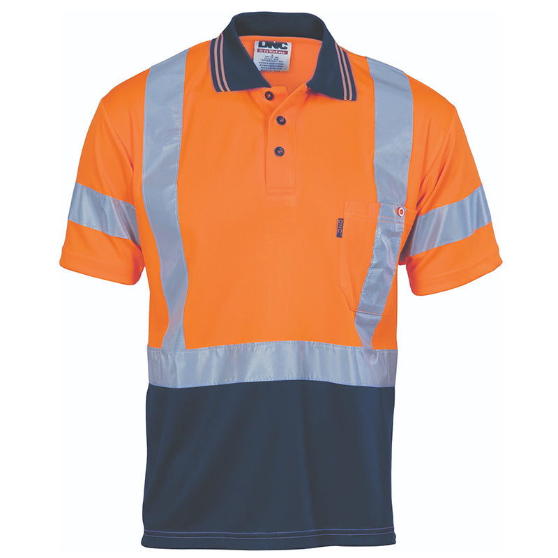 3912 DNC MICROMESH POLO SHORT SLEEVE X PATTERN TAPE