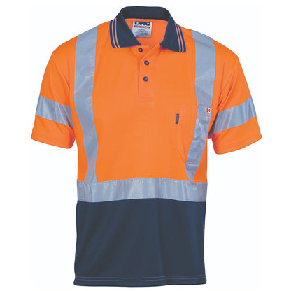 3912 DNC MICROMESH POLO SHORT SLEEVE X PATTERN TAPE