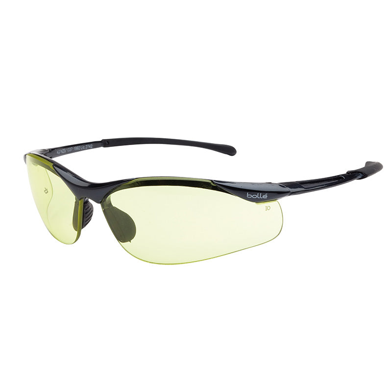 1615503 BOLLE CONTOUR DARK GUNMETAL FRAME AMBER LENS (SIDEWINDER) SAFETY GLASSES