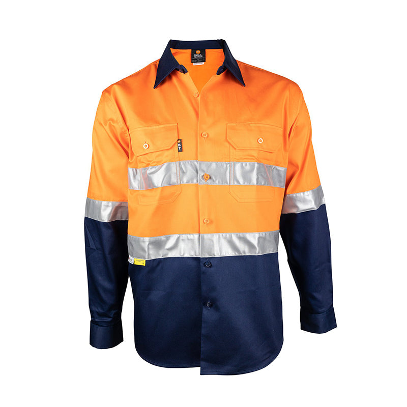 BT102 ARMOURWEAR L/S  DRILL SHIRT VENTED CW TAPE