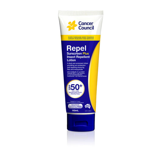 1296 CANCER COUNCIL SUNSCREEN 110ml TUBE WITH INSECT REPEL  SPF 50+