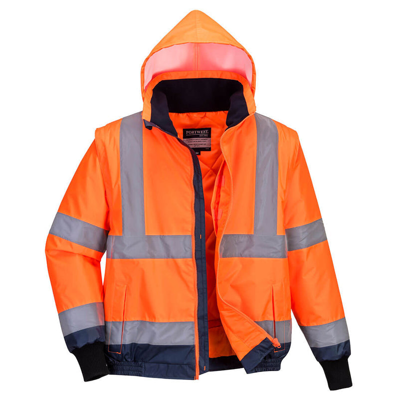 MJ464 PORTWEST CONTRAST ESSENTIAL  2 IN 1 TAPED BOMBER JACKET