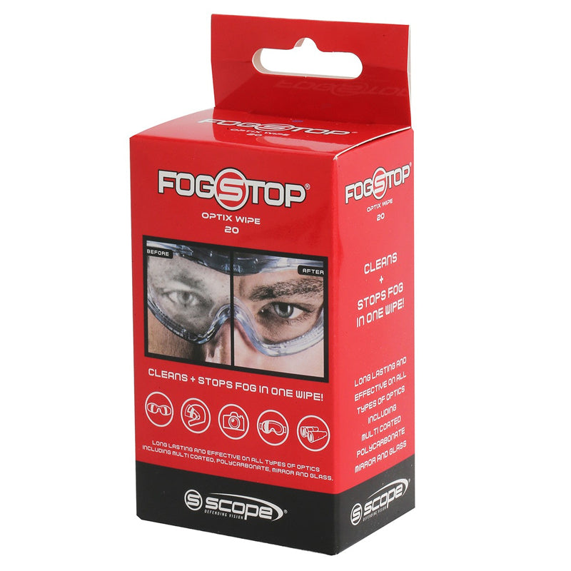 FS100 SCOPE FOGSTOP OPTIX WIPES – ANTI FOG & ANTI STATIC WIPES BX/100