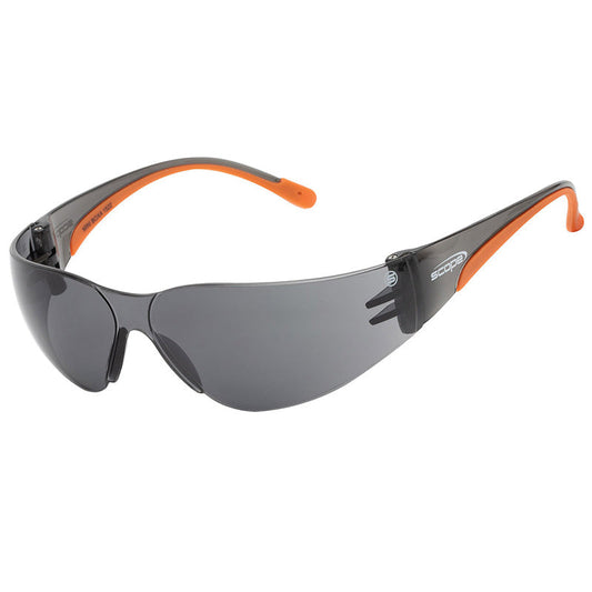 120S SCOPE MINI BOXA (SML) ORANGE TEMPLE SMOKE ANTI FOG ANTI SCRATCH LENS SAFETY GLASSES