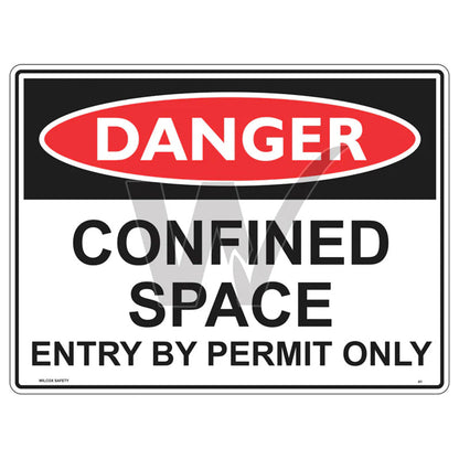 D41AM WILCOX DANGER CONFINED SPACE SIGN 450mm x 600mm METAL