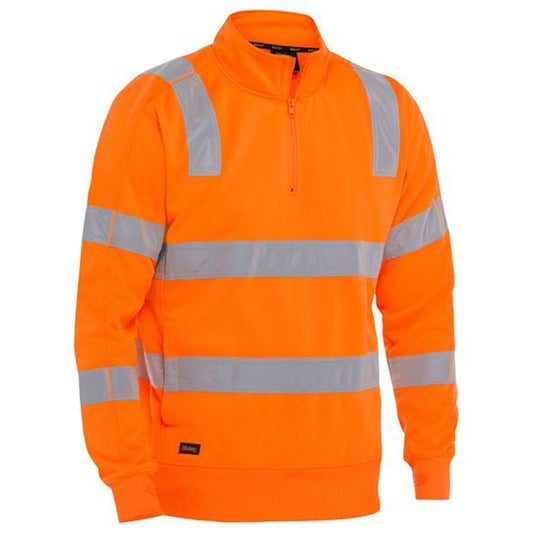 BK6814T BISLEY TAPED HI VIS 1/4 ZIP PULLOVER