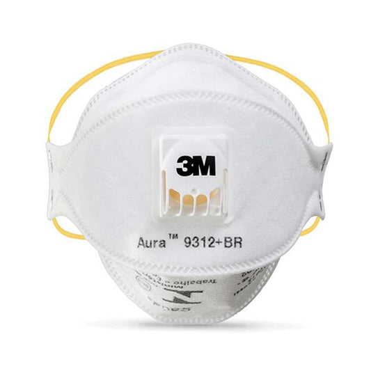 9312A+ 3M P1 DISP MASK FLAT FOLD VALVED BX10