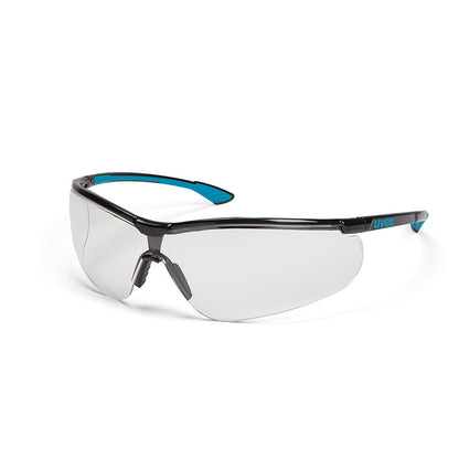9193-075 UVEX SPORTSTYLE CLEAR LENS BLACK FRAME SAFETY GLASSES