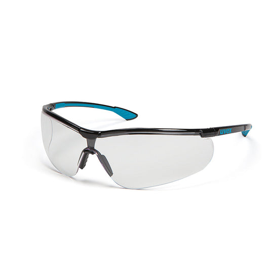 9193-075 UVEX SPORTSTYLE CLEAR LENS BLACK FRAME SAFETY GLASSES