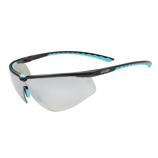 390SM SCOPE AIR FLEX BLACK/BLUE FRAME SILVER MIRROR LENS SAFETY GLASSES