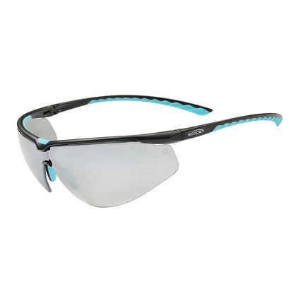 390SM SCOPE AIR FLEX BLACK/BLUE FRAME SILVER MIRROR LENS SAFETY GLASSES