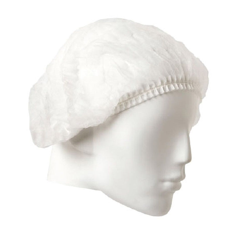 ARMOURWEAR 24″ HACCP CRIMPED BERET DISPOSABLE HAIR NETS WHITE 12 GSM BOX/1000