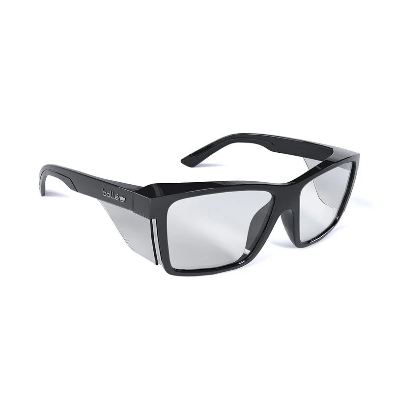 STK42N10A BOLLE STKS 420 CLEAR LENS SAFETY GLASSES PC PLATINUM ASAF BLACK GLOSS PC TEMPLES/FRAME