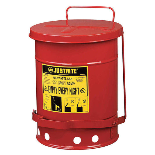 09100 OILY WASTE CAN FOOT OPERATED COVER 23LT