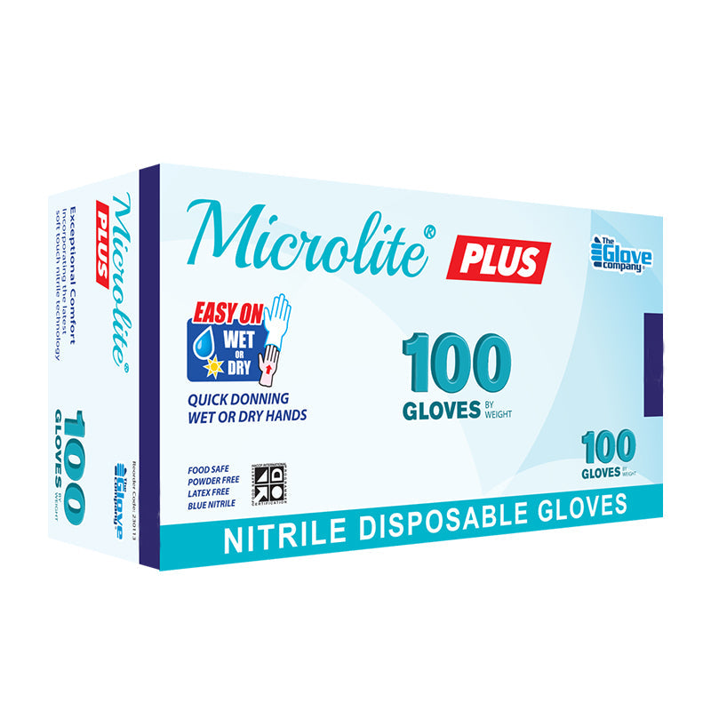 TGC MICROLITE PLUS NITRILE DISPOSABLE GLOVES MEDIUM (BX=100)