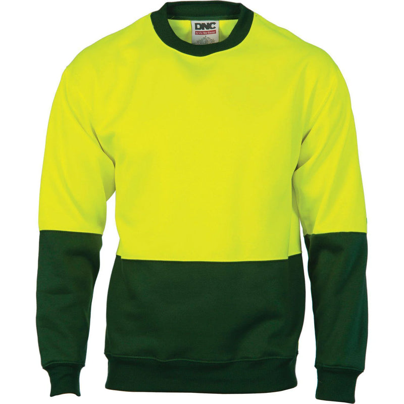3821 DNC HI VIS 2 TONE FLEECY CREW NECK SWEAT SHIRT