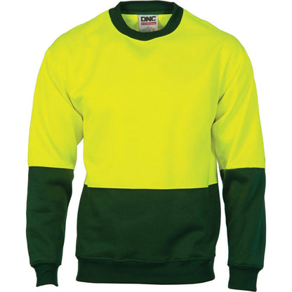 3821 DNC HI VIS 2 TONE FLEECY CREW NECK SWEAT SHIRT