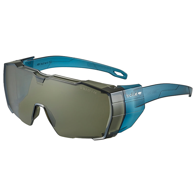 SWIOTN20A BOLLE SWIFT OTG PLATINUM LITE ASAF SMOKE PC  BLUE/CLEAR LENS SAFETY GLASSES PC LITE ASAF BLUE/CLEAR LENS RECYCLED PC FRAME