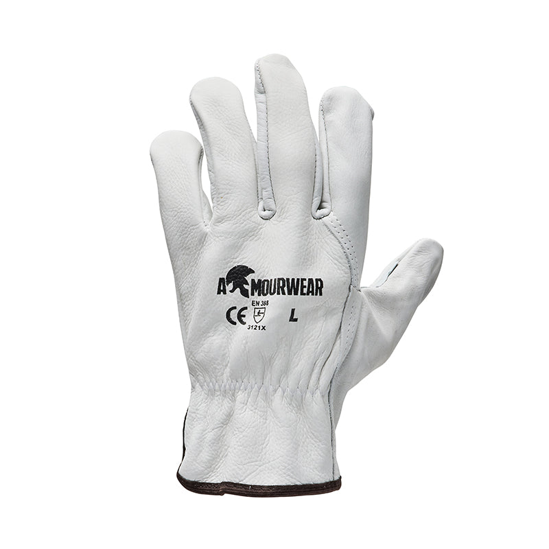 F12-1HL ARMOURWEAR RIGGERS GLOVE COW HIDE BEIGE LARGE        #