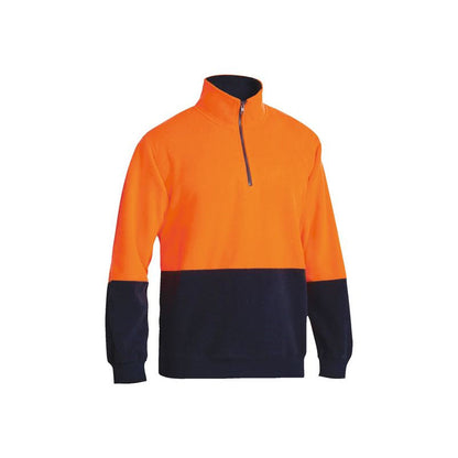 BK6889 2TONE HI VIZ 1/4 ZIP POLAR FLEECE JUMPER