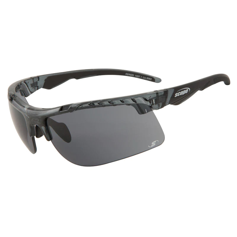 450CBS SCOPE STRIKER BLACK FRAME SMOKE LENS SAFETY GLASSES