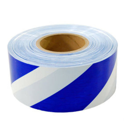 BARRIER TAPE 100M BLUE/WHITE 75MM WIDE