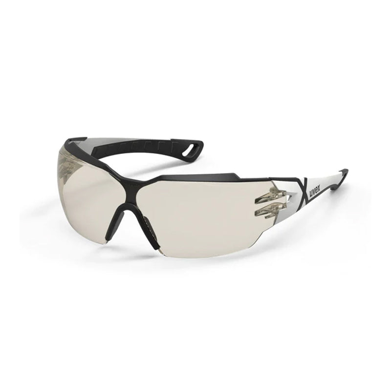 9198-065 UVEX PHEOS CX2 WHITE/BLACK ARMS, CBR 65 SUPRAVISION EXCEL LENS SAFETY GLASSES