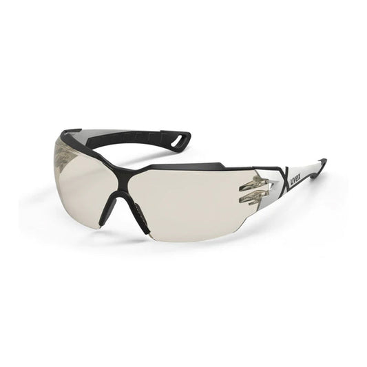 9198-065 UVEX PHEOS CX2 WHITE/BLACK ARMS, CBR 65 SUPRAVISION EXCEL LENS SAFETY GLASSES