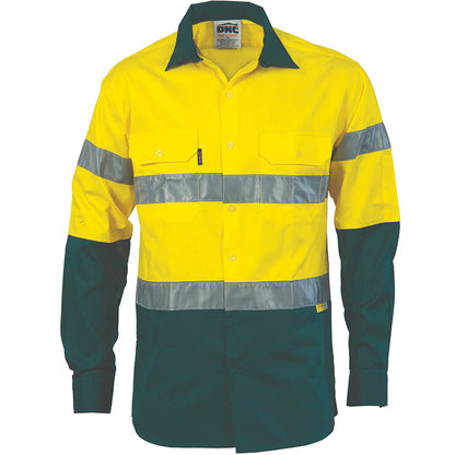 3886 COOL BREEZE COT DRL 2TONE HV L/S WITH REFTAPE