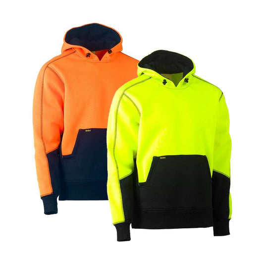 BK6619 BISLEY HI VIS FLEECE HOODIE PULLOVER