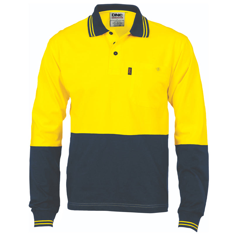 3846 2TONE HIVIZ COTTON JERSEY WITH MESH U/ARM LS